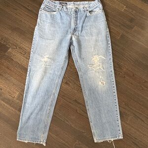 Lands' End Men's Relaxed Jeans in Light Blue